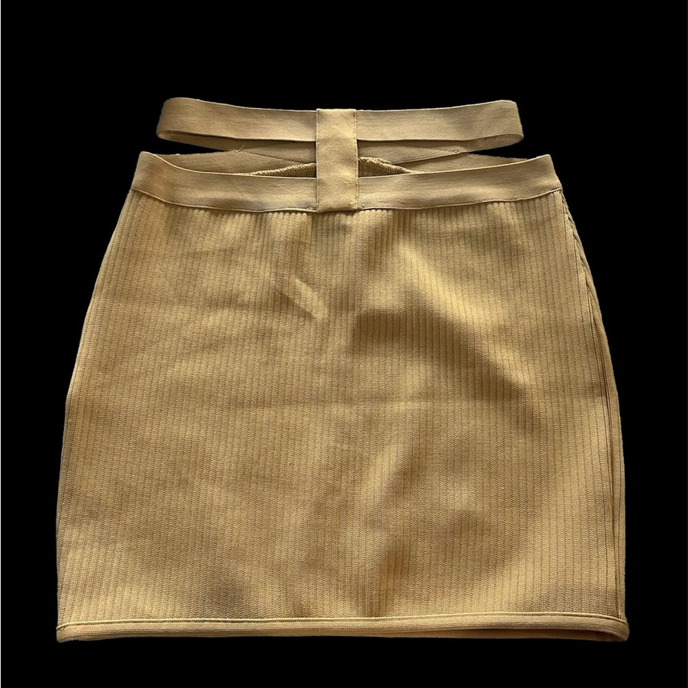 Lulus banded ribbed mini skirt
